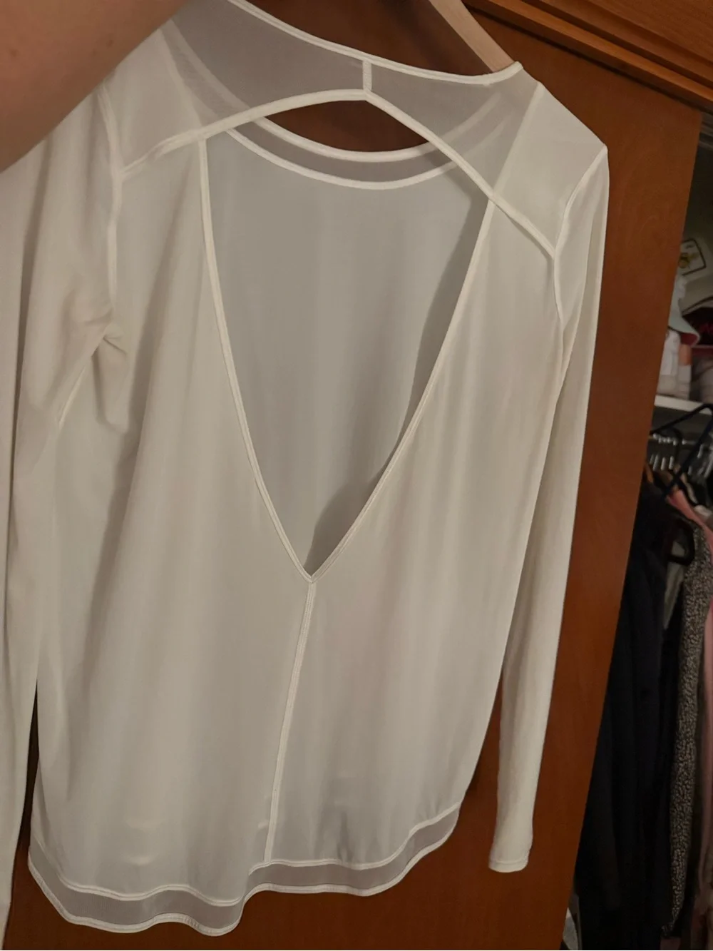 lululemon athletica White Long-Sleeve V-Back Top
